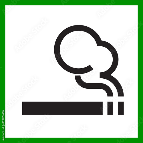 Smoking area vector icon, cigarette smokers zone. Smoking permitted, raucherzone and fumar permitido logo sign