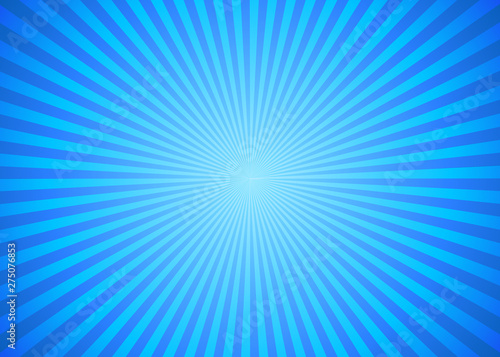 Blue sun ray background. Retro design, vector illustration.