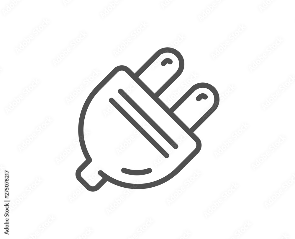 Electric plug line icon. Energy sign. Electricity power symbol. Quality design element. Linear style electric plug icon. Editable stroke. Vector Electric plug line icon. Energy sign. Electricity power symbol. Quality design element. Linear style electric plug icon. Editable stroke. Vector