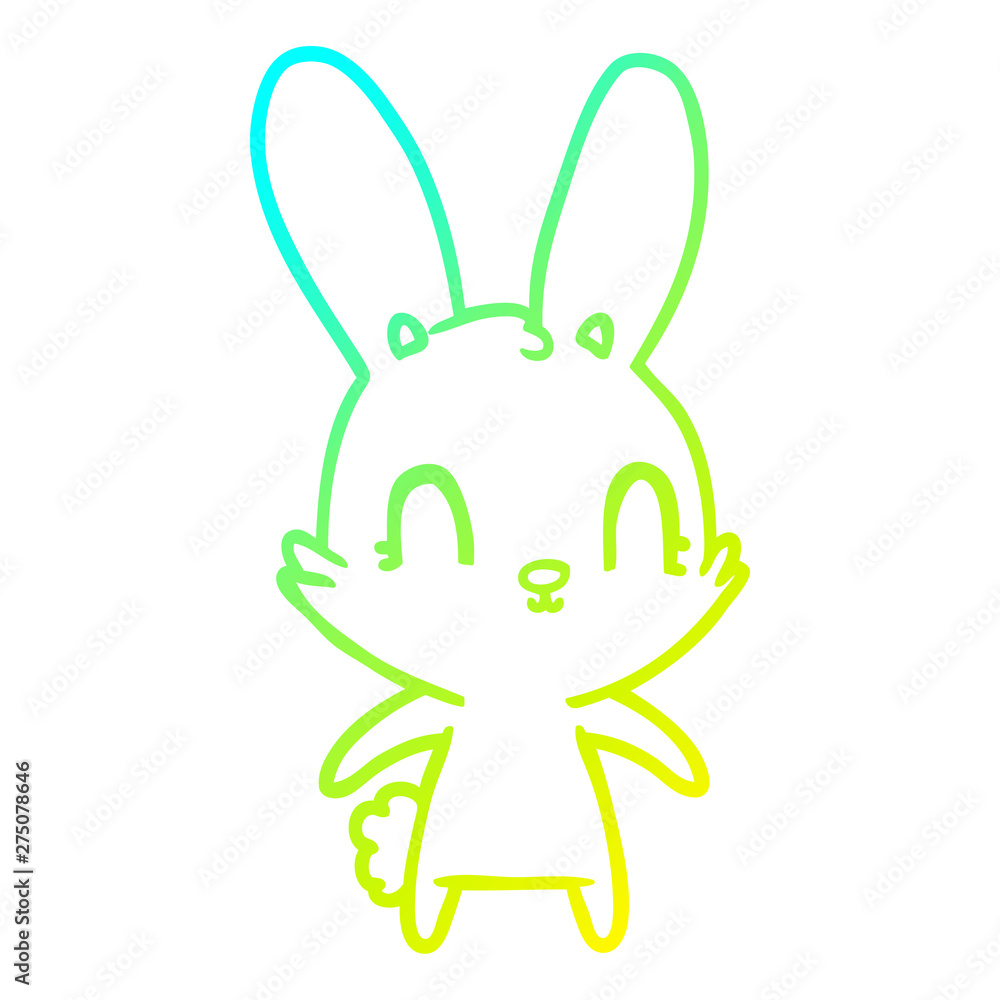 cold gradient line drawing cute cartoon rabbit cold gradient line drawing cute cartoon rabbit