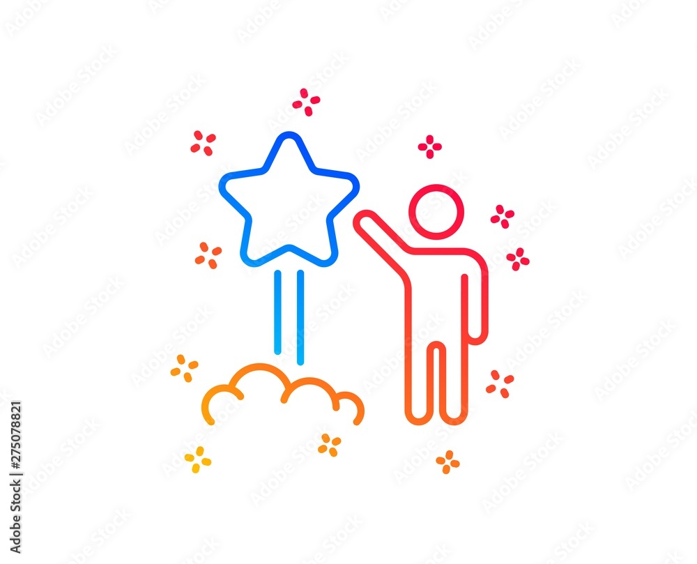 Launch star line icon. Feedback rating sign. Customer satisfaction symbol. Gradient design elements. Linear star icon. Random shapes. Vector Launch star line icon. Feedback rating sign. Customer satisfaction symbol. Gradient design elements. Linear star icon. Random shapes. Vector
