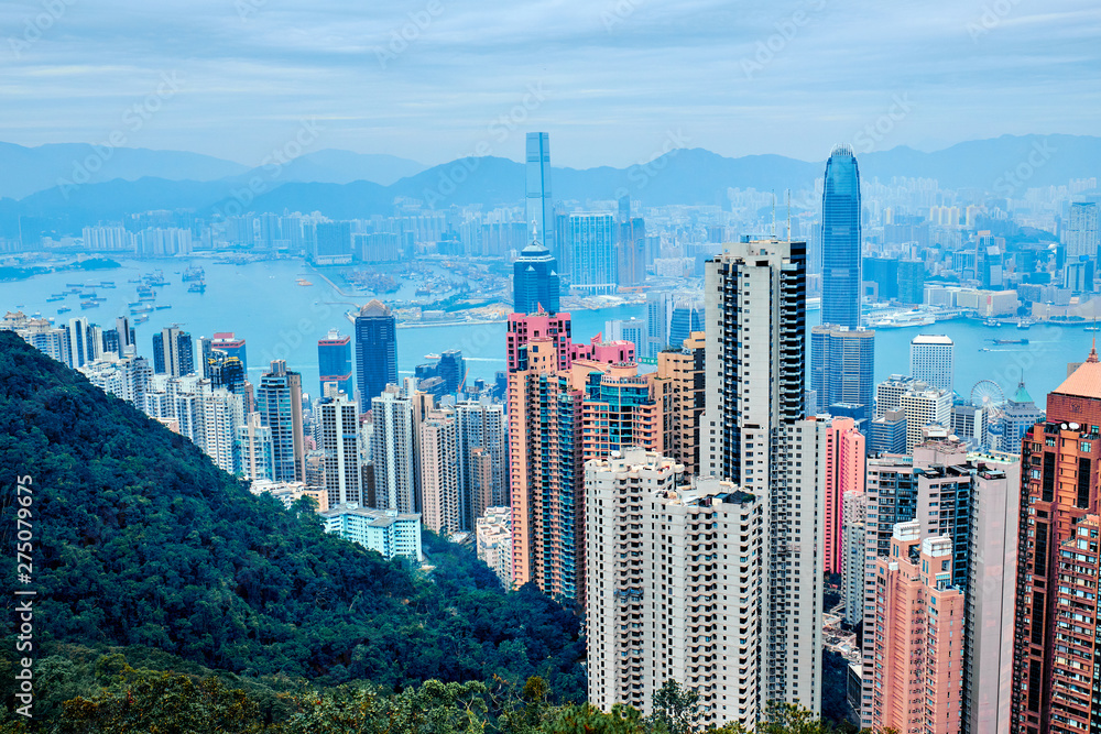 Fototapeta premium View of Hong Kong and Victoria Harbour
