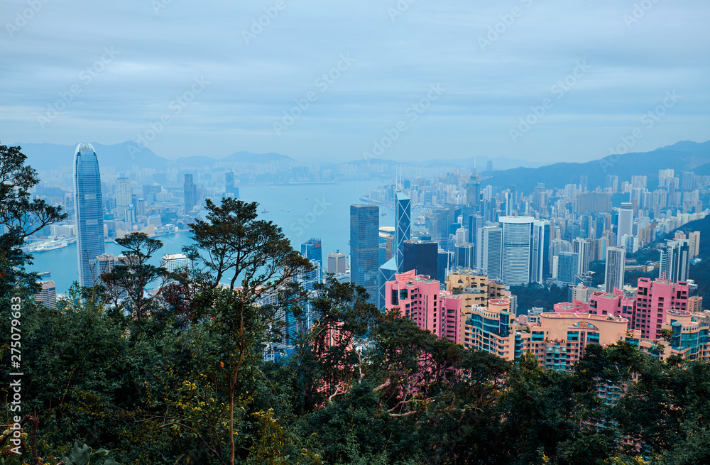 Obraz premium View of Hong Kong and Victoria Harbour