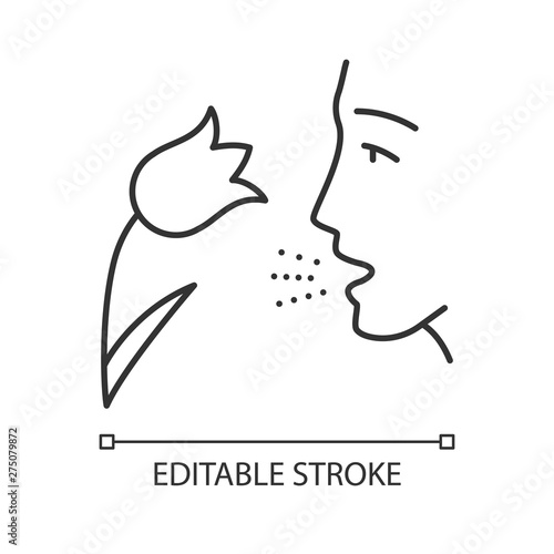 Pollen allergy linear icon