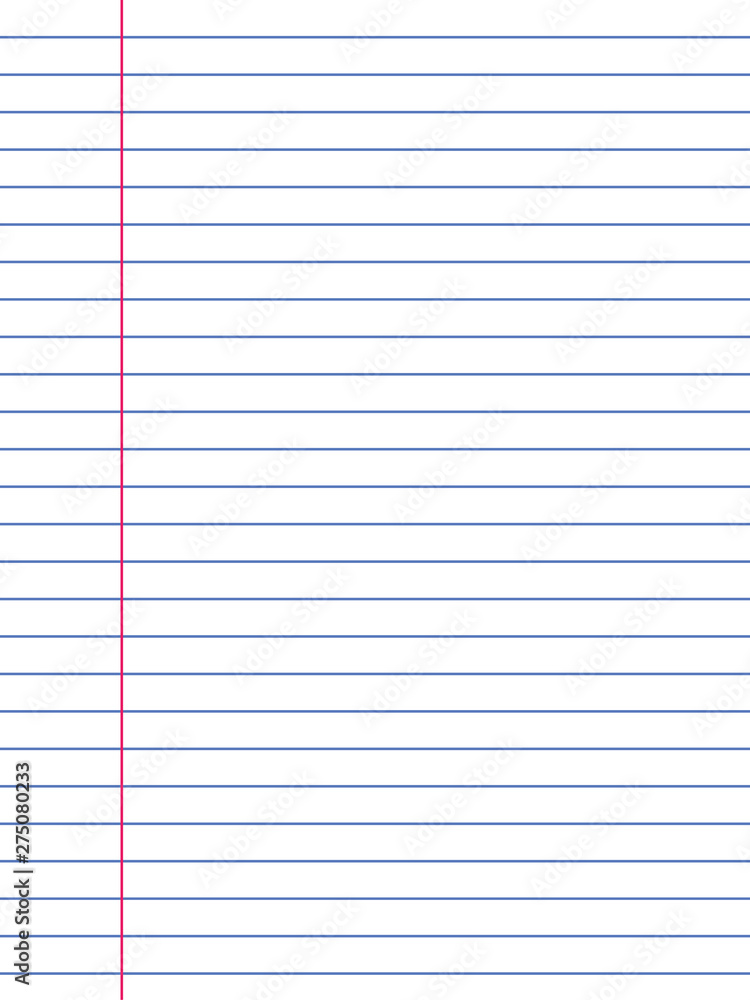 Fotografie vector sheets of lined paper with border from a notebook EPS vector illustration