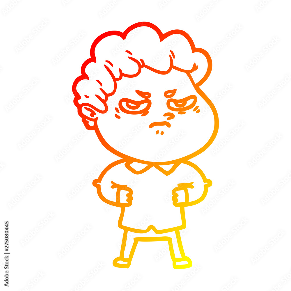 warm gradient line drawing cartoon angry man warm gradient line drawing cartoon angry man
