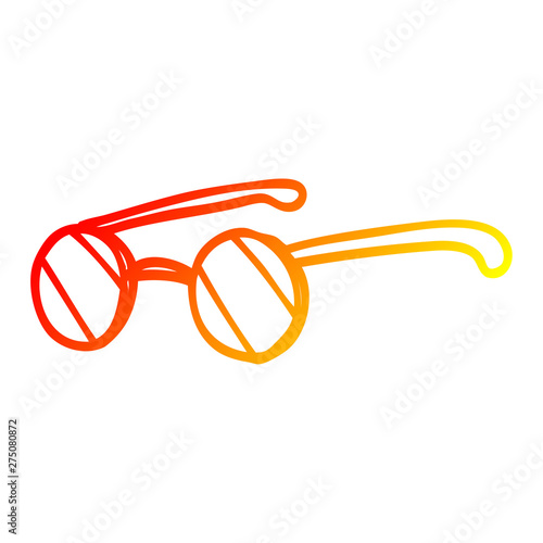 warm gradient line drawing cartoon round spectacles