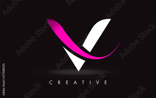 V Letter Design Logo. Letter V Icon Logo with Modern Swoosh