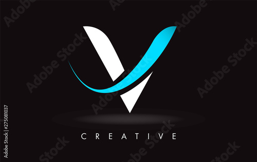 V Letter Design Logo. Letter V Icon Logo with Modern Swoosh