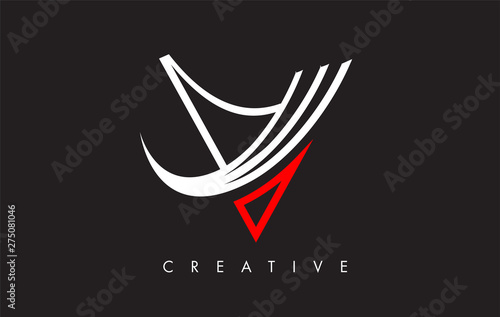 V Letter Design Logo. Letter V Icon Logo with Modern Swoosh