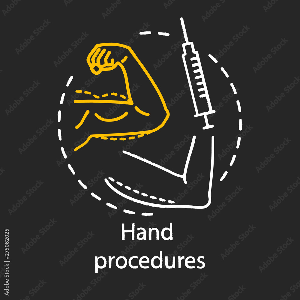 Hand procedures chalk icon Hand procedures chalk icon