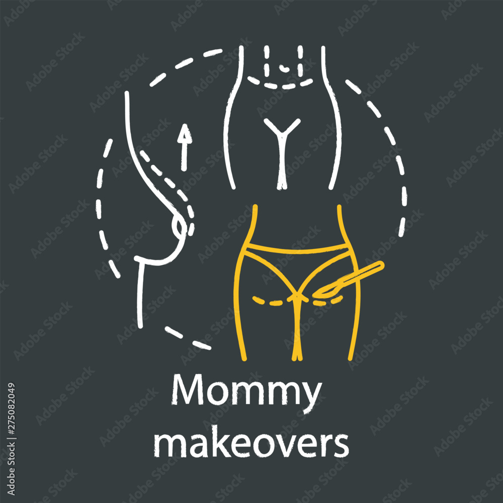 Mommy makeovers chalk icon Mommy makeovers chalk icon