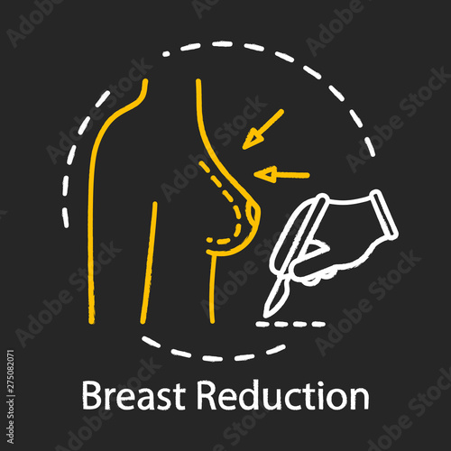 Breast reduction chalk icon