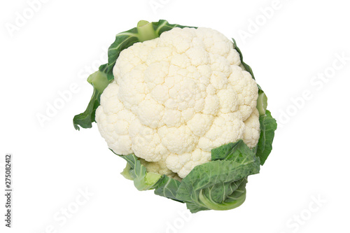 Fresh cauliflower on white bakcground with clipping path, Isolated backgorund