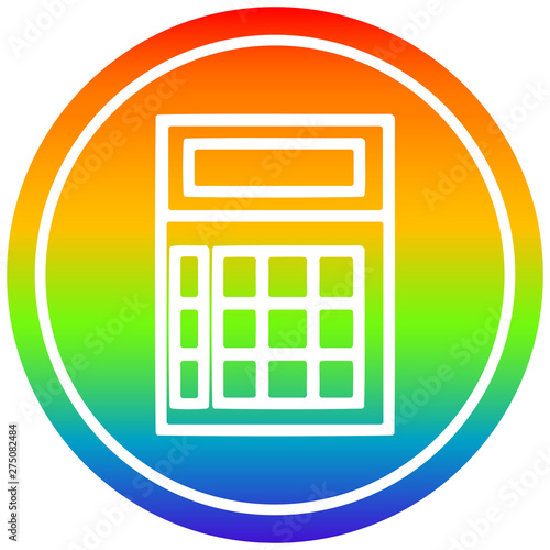 math calculator circular in rainbow spectrum