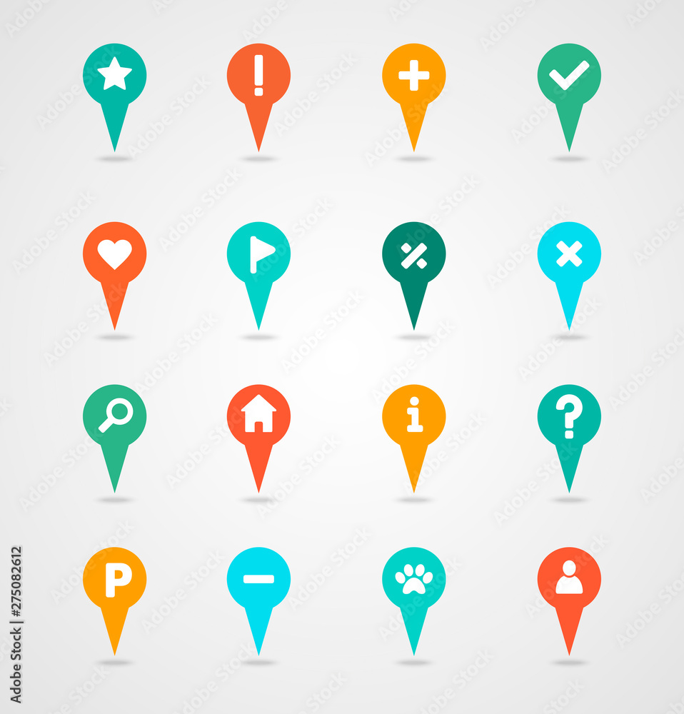 Pin map icon set. Map pointer. Map markers Pin map icon set. Map pointer. Map markers