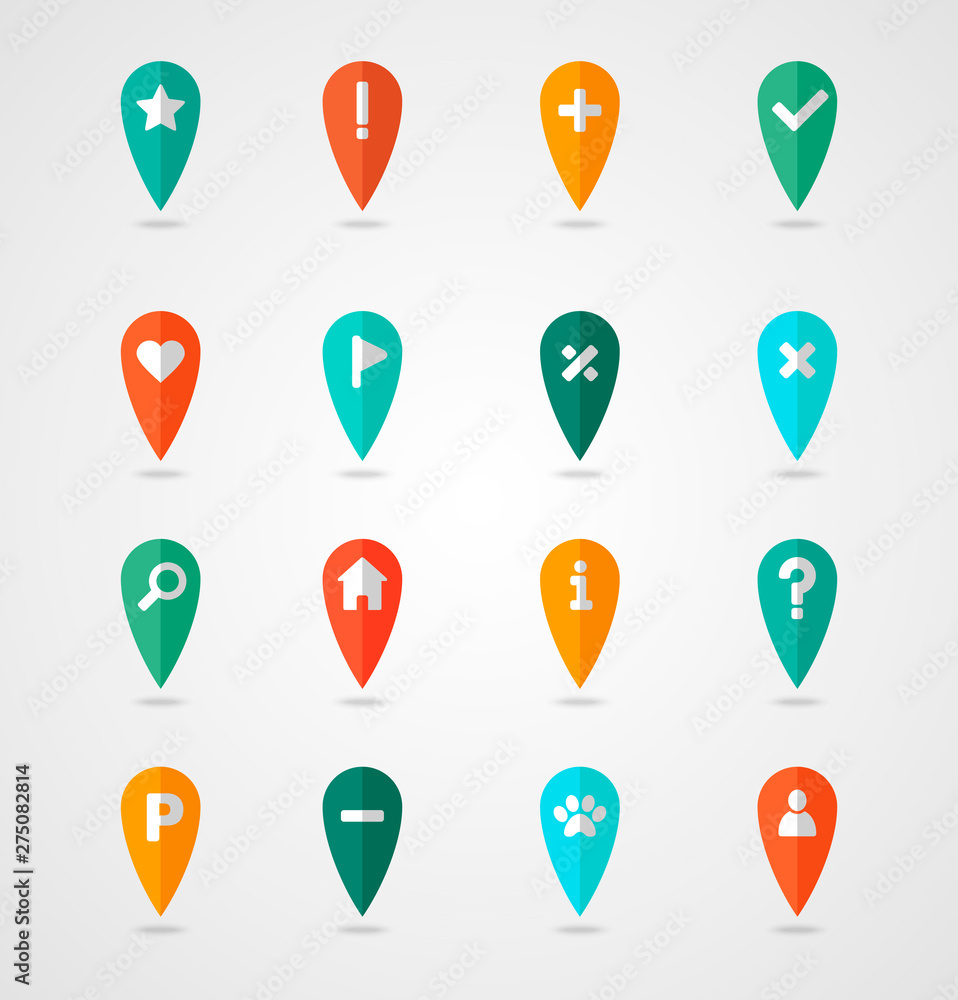Pin map icon set. Map pointer. Map markers Pin map icon set. Map pointer. Map markers