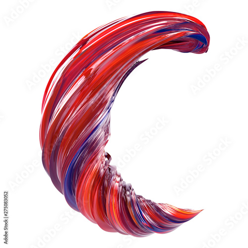 Font design - Abstract alphabet design in acrylic paint  style rendered in 3d - very trendy design for poster designs and artwork (ID: 275083052)