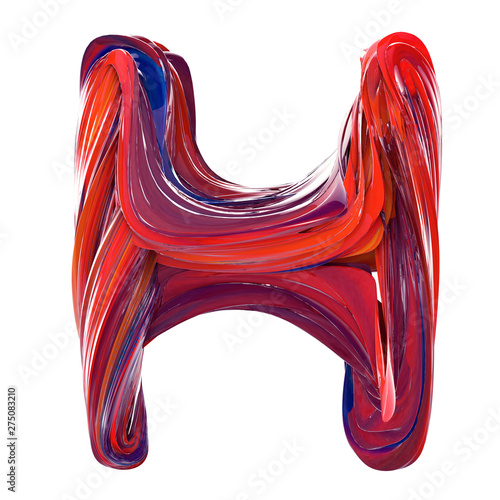 Font design - Abstract alphabet design in acrylic paint  style rendered in 3d - very trendy design for poster designs and artwork (ID: 275083210)