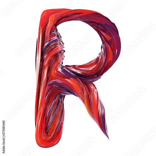 Font design - Abstract alphabet design in acrylic paint  style rendered in 3d - very trendy design for poster designs and artwork (ID: 275083465)