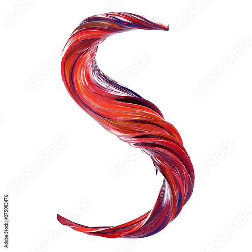 Font design - Abstract alphabet design in acrylic paint  style rendered in 3d - very trendy design for poster designs and artwork (ID: 275083476)