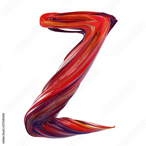Font design - Abstract alphabet design in acrylic paint  style rendered in 3d - very trendy design for poster designs and artwork (ID: 275083610)