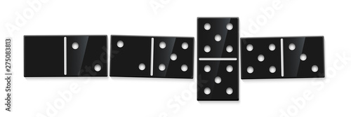 Domino game match realistic illustration