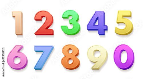 Birthday numbers 3D vector illustrations set