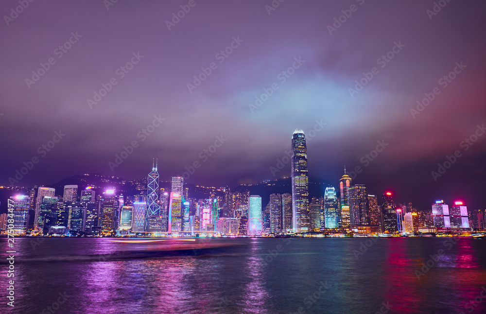 Obraz premium Hong Kong skyline at night