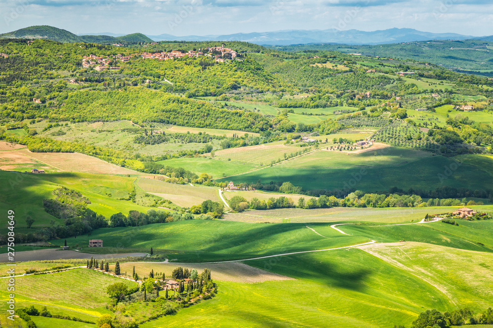 Landscape near Montepulciano town in Tuscany region of Italy, Europe.