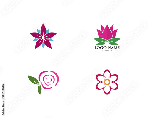 Beauty Vector flowers design logo Template icon 