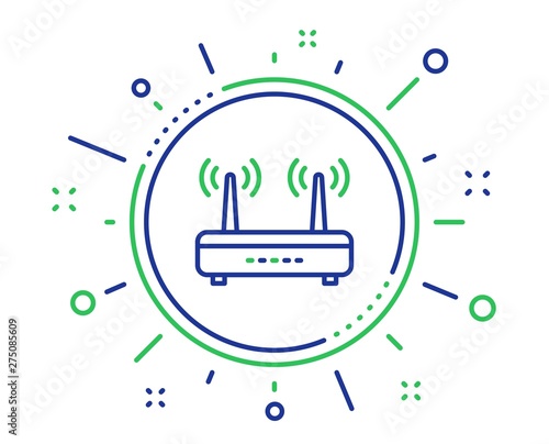 Wifi router line icon. Computer component sign. Internet symbol. Quality design elements. Technology wifi button. Editable stroke. Vector