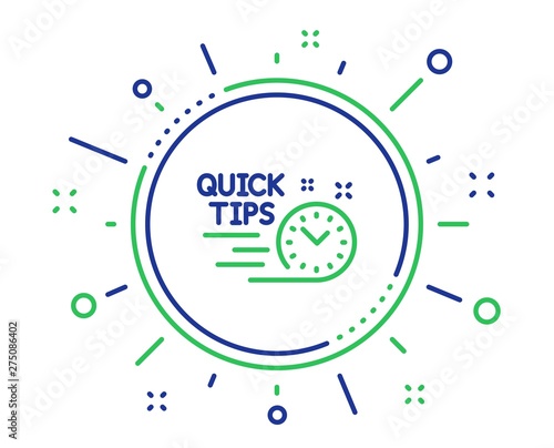 Quick tips line icon. Helpful tricks sign. Tutorials symbol. Quality design elements. Technology quick tips button. Editable stroke. Vector