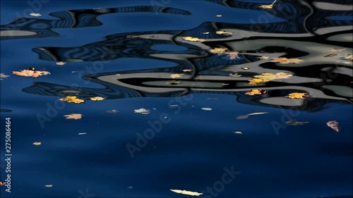 Autumnal water reflections on the Havel River in Berlin Spandau on November 2, 2015, Germany