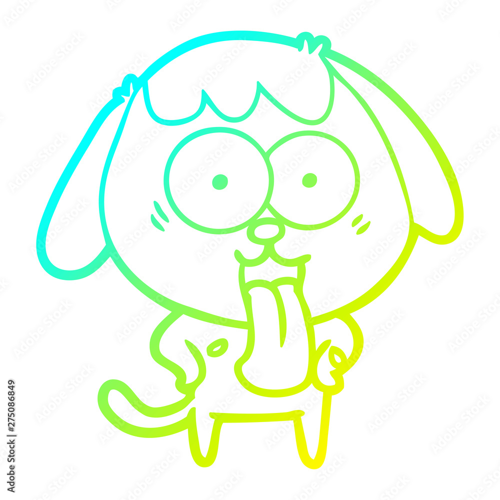 cold gradient line drawing cute cartoon dog cold gradient line drawing cute cartoon dog