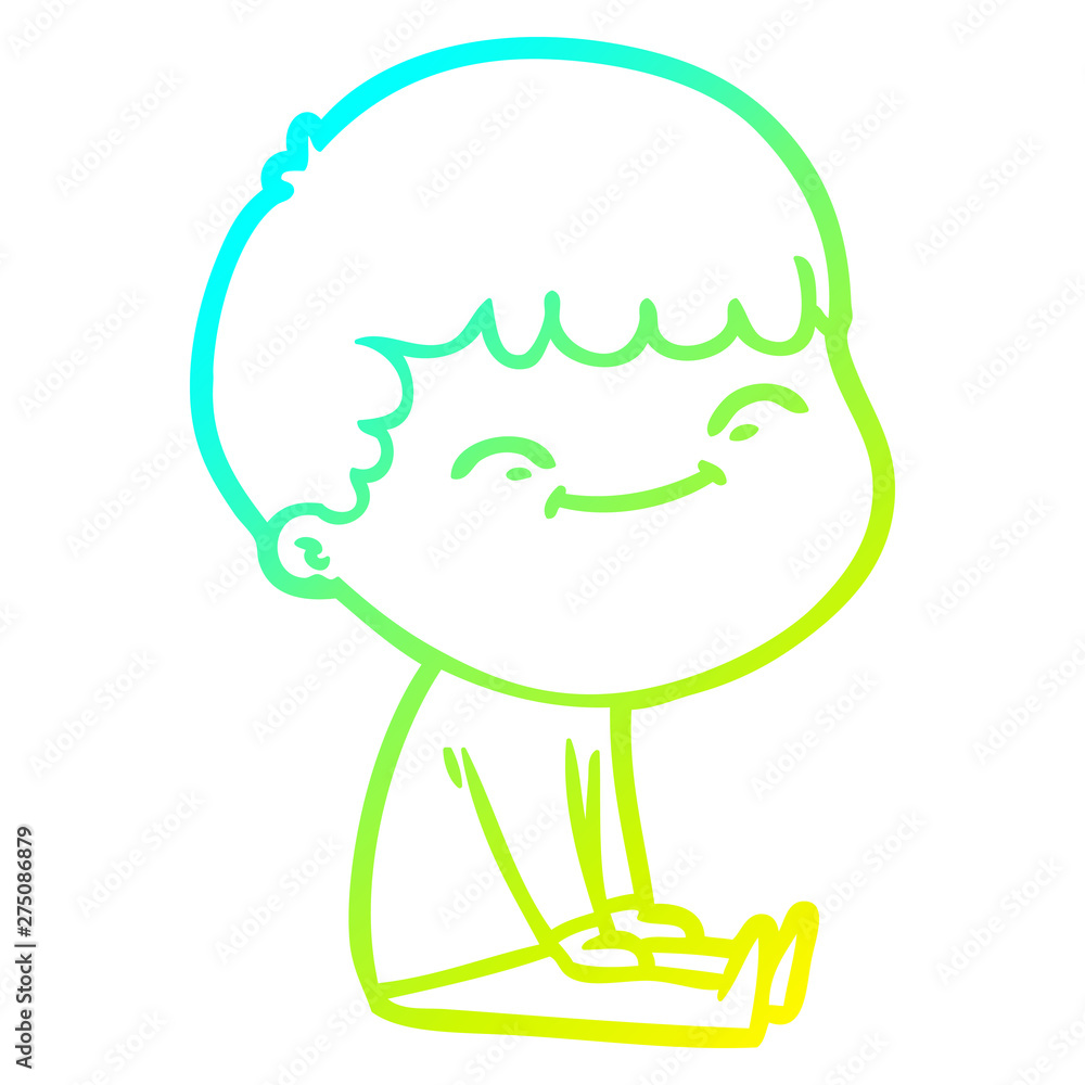 cold gradient line drawing cartoon happy boy cold gradient line drawing cartoon happy boy