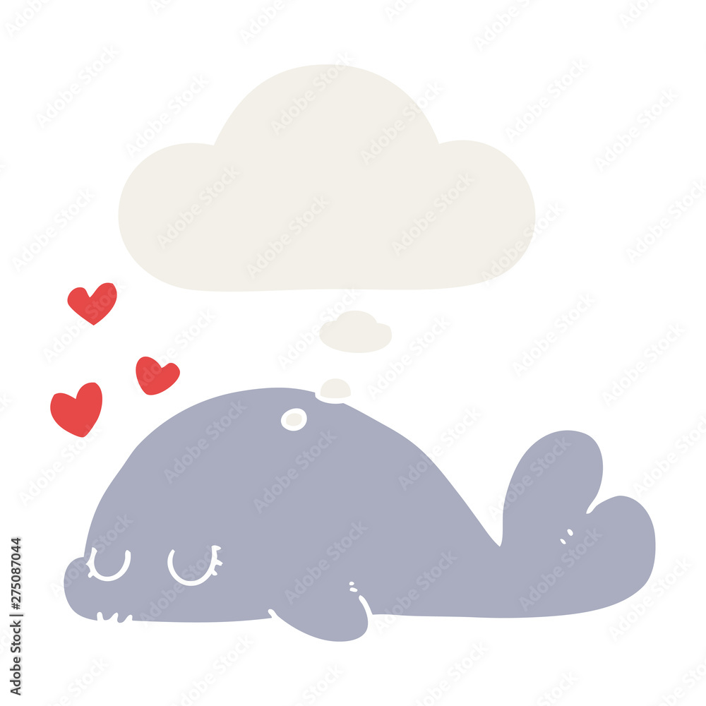 cute cartoon dolphin and thought bubble in retro style cute cartoon dolphin and thought bubble in retro style