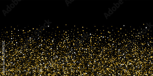Gold triangles luxury sparkling confetti. Scattere