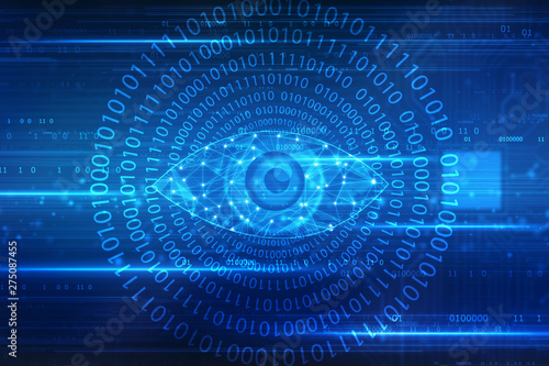 Biometric screening eye, Digital eye, Security concept, cyber security Concept