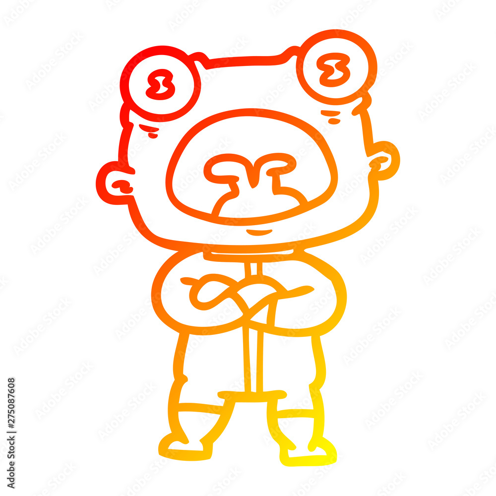 warm gradient line drawing cartoon weird alien communicating warm gradient line drawing cartoon weird alien communicating