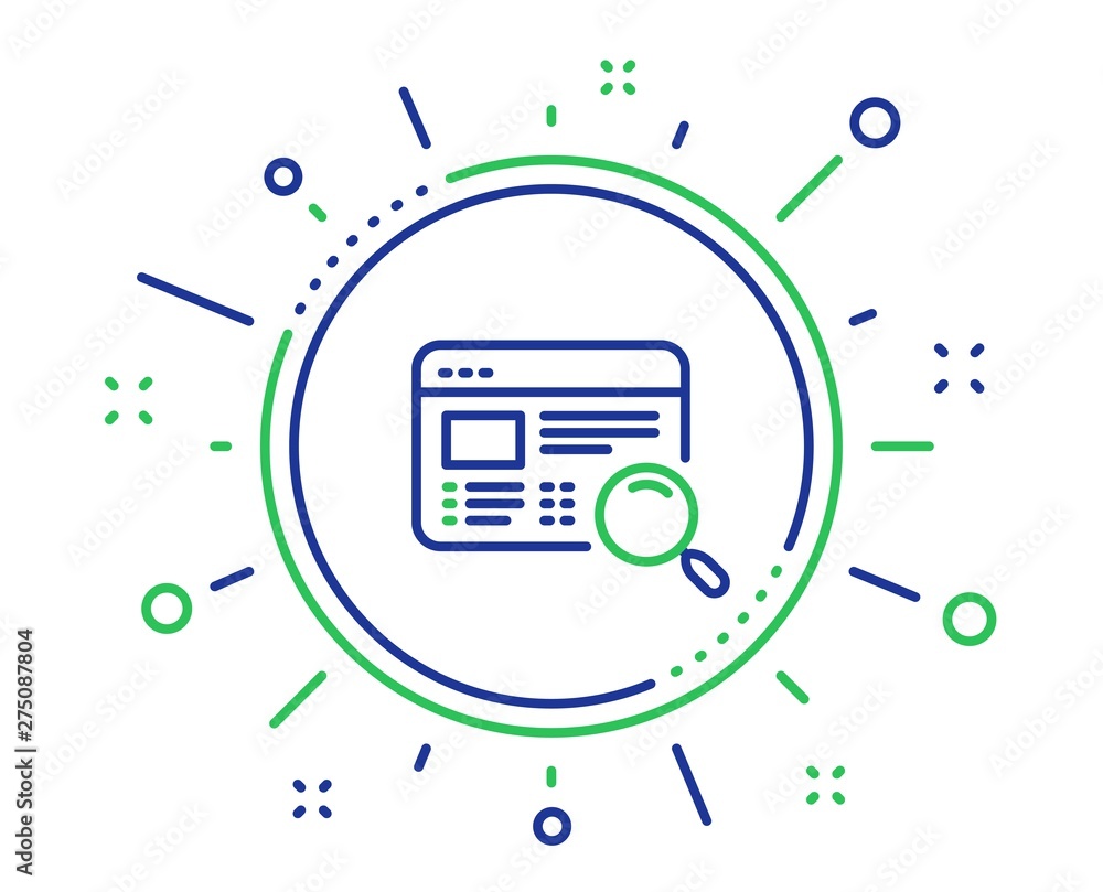 Website search line icon. Find internet page results sign. Quality design elements. Technology website search button. Editable stroke. Vector Website search line icon. Find internet page results sign. Quality design elements. Technology website search button. Editable stroke. Vector