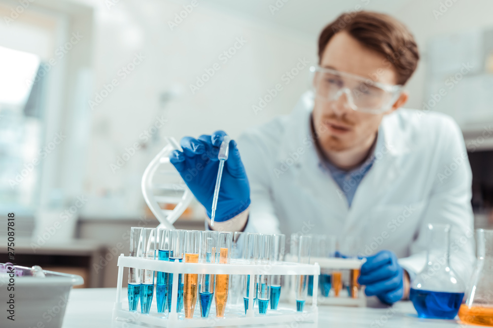 Selective focus of a test tube rack Selective focus of a test tube rack