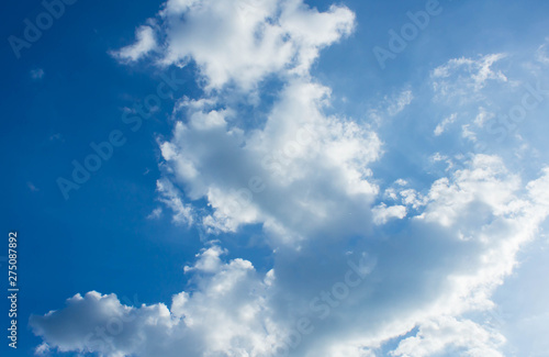 Blue sky and white cloud in morning for background