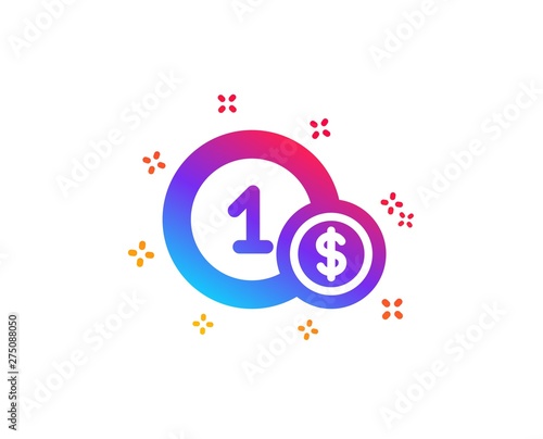 Coins icon. Money sign. Dollar currency symbol. Cash payment method. Dynamic shapes. Gradient design usd coins icon. Classic style. Vector