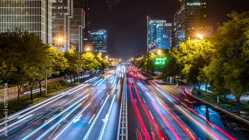 timelapse of busy traffic road in beijing china