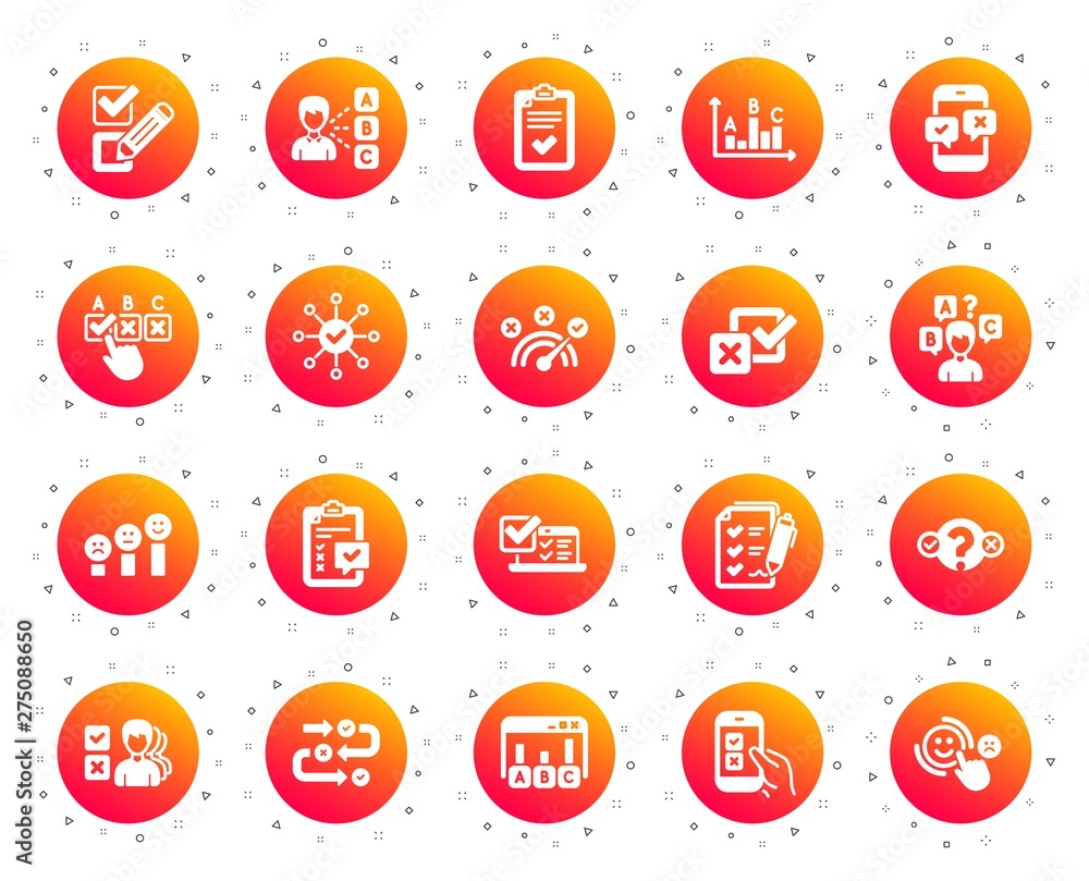 Survey, Report review icons. Opinion, Customer satisfaction feedback