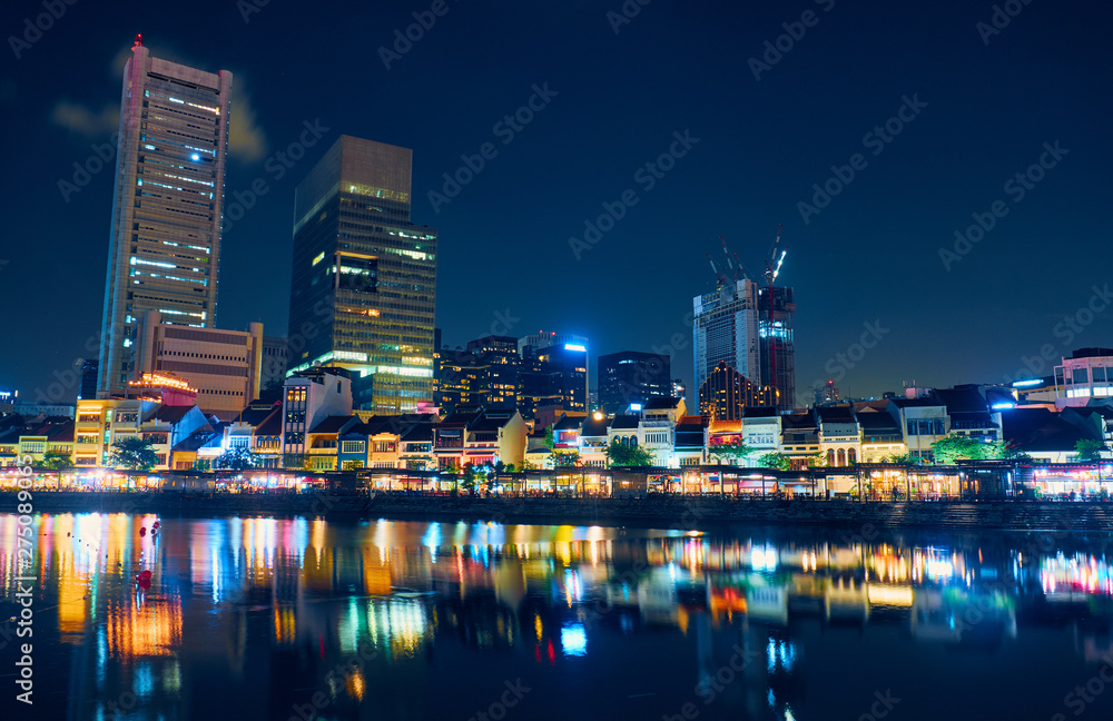Cafes and restaurants at night in Singapore Cafes and restaurants at night in Singapore