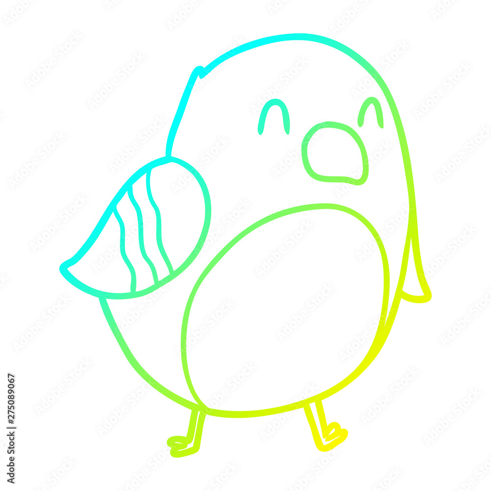 cold gradient line drawing cartoon bird cold gradient line drawing cartoon bird