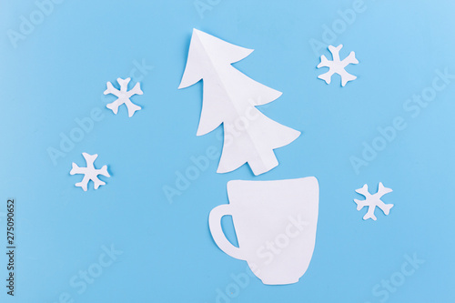 Snowflakes Mug with hot beverage