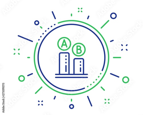 Ab testing line icon. Ui test chart sign. Quality design elements. Technology ab testing button. Editable stroke. Vector